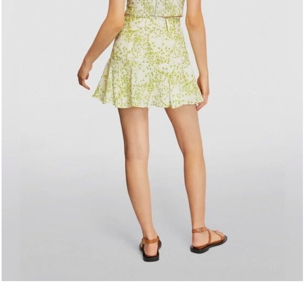 All Saints Friday Amanzi Light Green Patterned Belted Skort Size 8